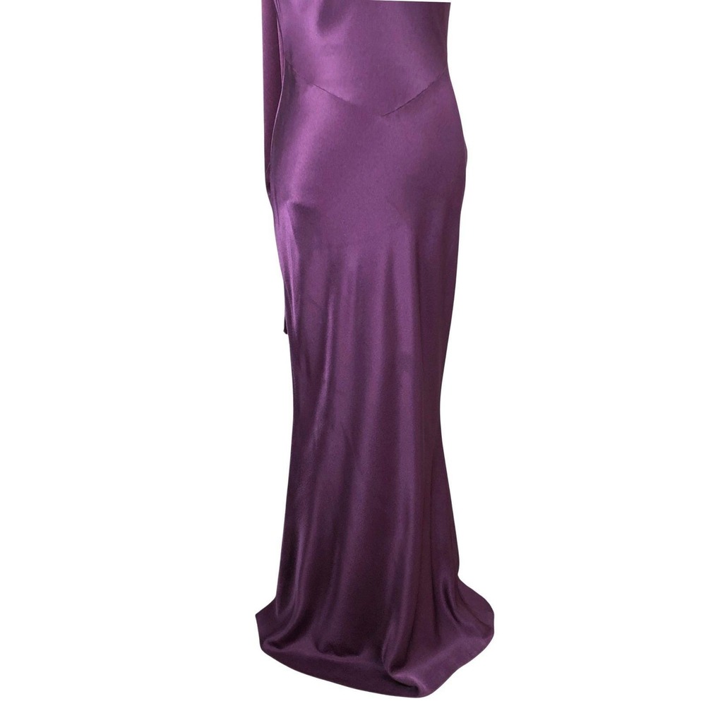 JOHN GALLIANO PARIS Bias Cut Gown + Tassel Scarf Sz 10 Purple Made in France EC - Picture 11 of 16